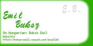 emil buksz business card